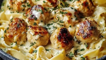 knoblauchbutter-huhnchenballchen-mit-cremiger-parmesan-pasta